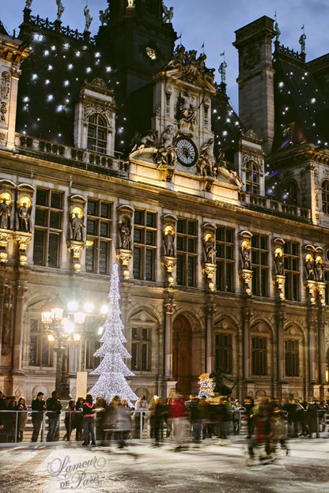 Information for lovers in Paris on the guided tour and ice skating rink at Hotel de Ville in Paris