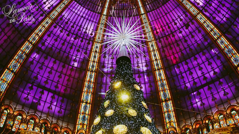 Swarovski Christmas tree in the Galeries Lafayette in Paris France, by Parisian photographer Stacy Reeves
