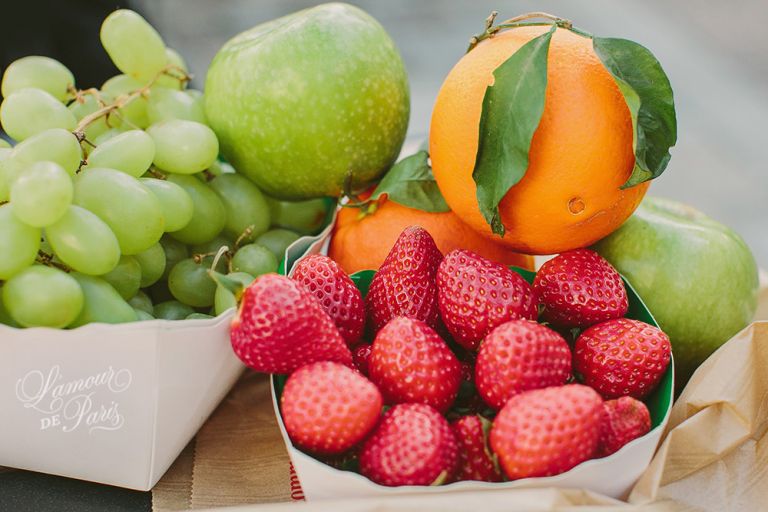 Delicious fresh fruit straight from the farmer's market in France