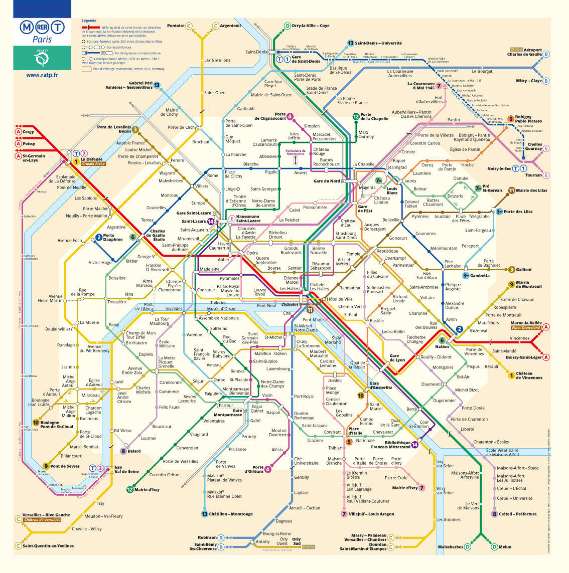 Paris metro map