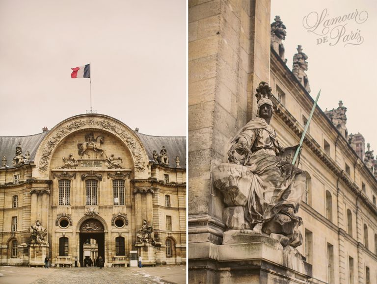 Paris Army Museum, also known as the Musée de l'Armée, photographed by Paris wedding photographer Stacy Reeves for L'amour de Paris