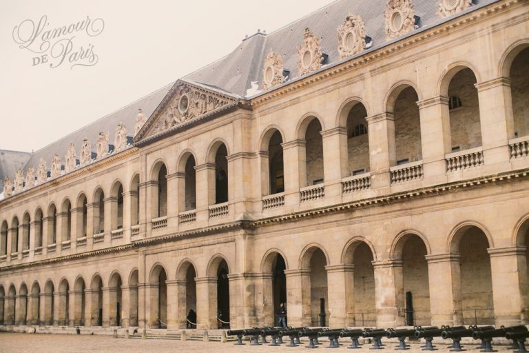 Paris Army Museum, also known as the Musée de l'Armée, photographed by Paris wedding photographer Stacy Reeves for L'amour de Paris