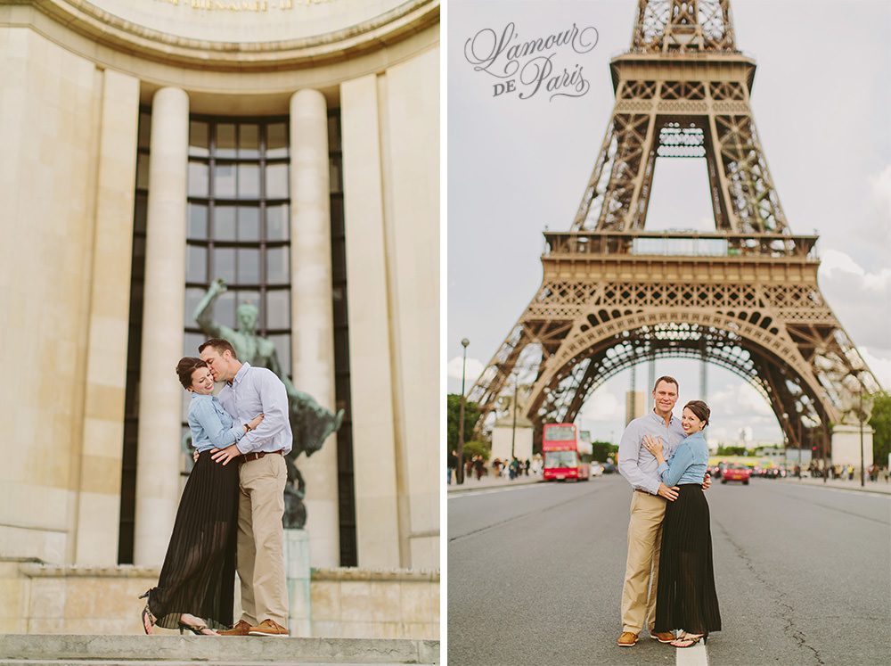 Portrait session of April and Ian Robson in Paris France by photographer Stacy Reeves for L'Amour de Paris Romantic Portraits Studio.