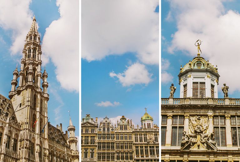 Town Hall and other architecture on the Grand Place in Brussels, Belgium