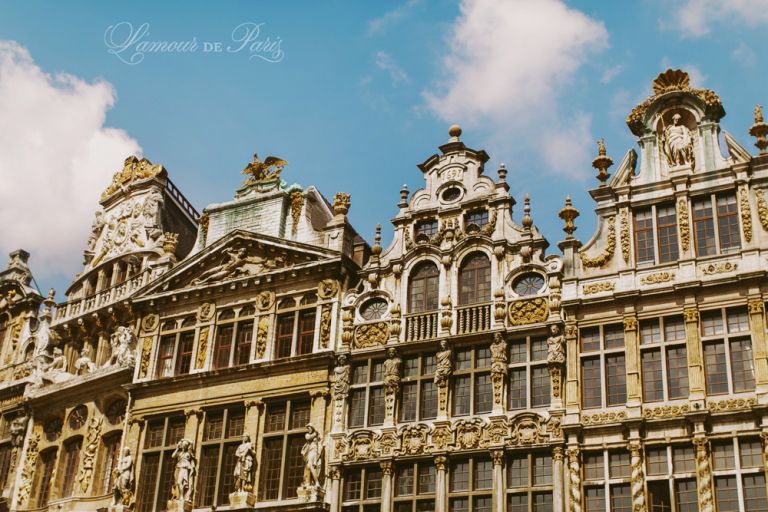 Town Hall and other architecture on the Grand Place in Brussels, Belgium