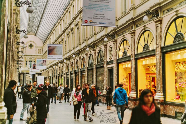 Shopping passage near the Grand Place in Brussels, Belgium