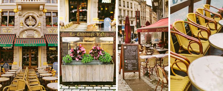 Cafes and Architecture on the Grand Place in Brussels, Belgium