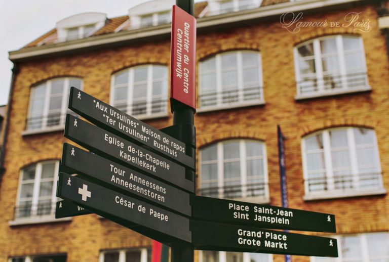 Street sign in Brussels, Belgium