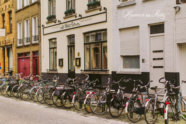 Bicycles in Brugge or Bruges, Belgium