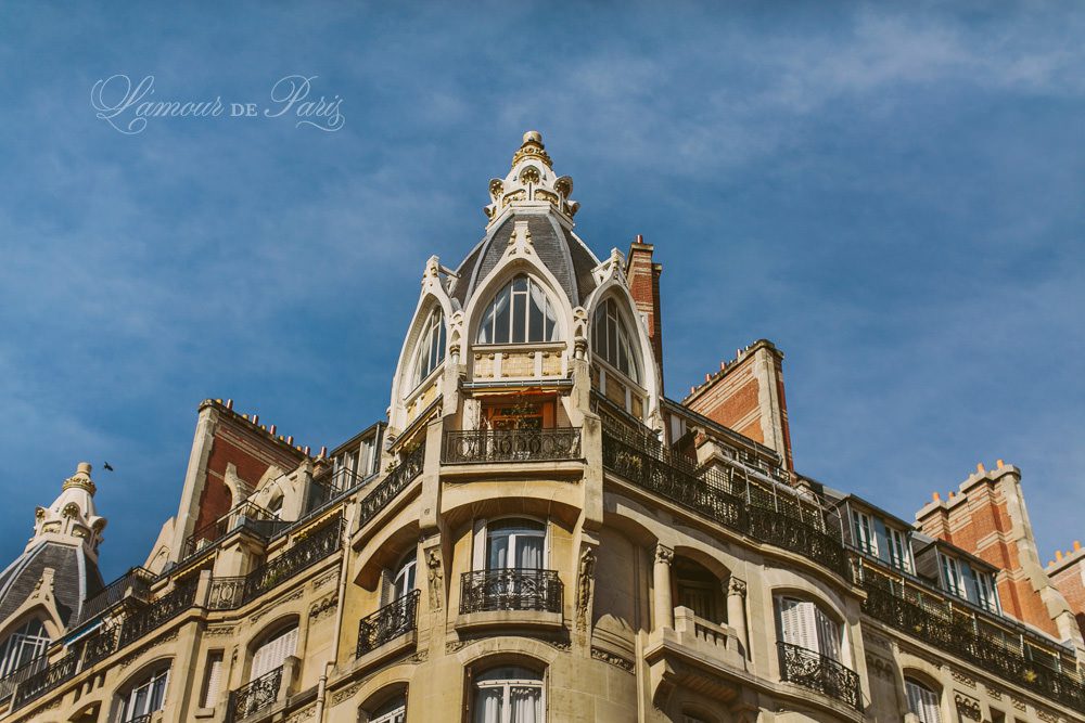 Paris architecture against a blue sky