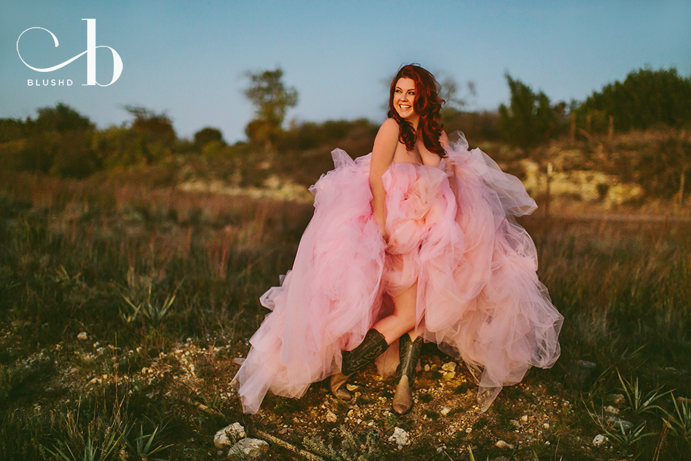 Pink tulle skirt fantasy boudoir session