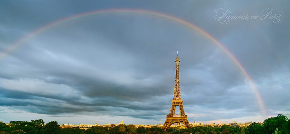 Rainbow over The Eiffel Tower in Paris