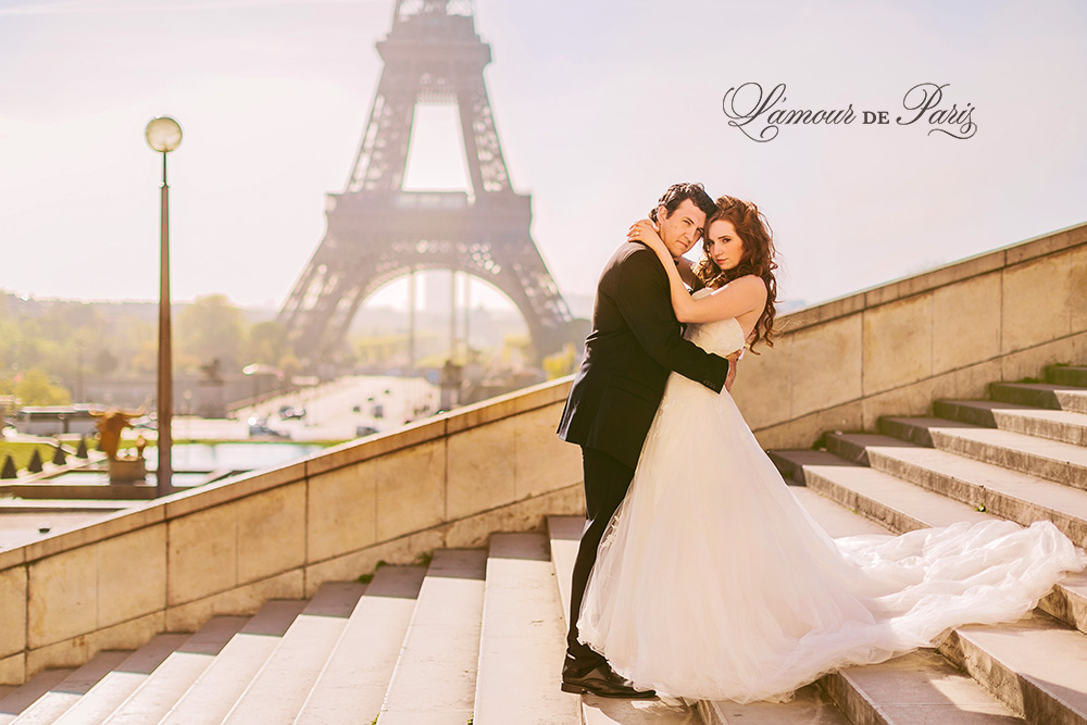 Eiffel Tower Wedding Portraits L Amour De Paris Eiffel Tower Bride And Groom Portrait Session In Paris