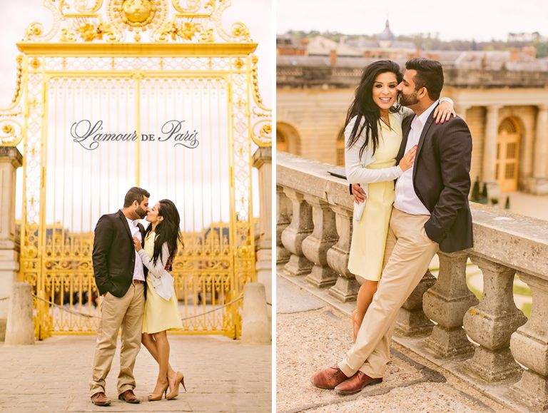 Surprise proposal at Versailles in Paris