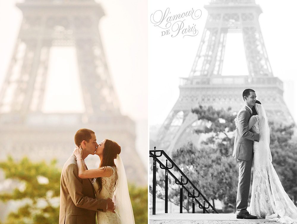 Beautiful Paris elopement wedding at the Eiffel Tower and the Louvre by Stacy Reeves for Lamour de Paris photographers