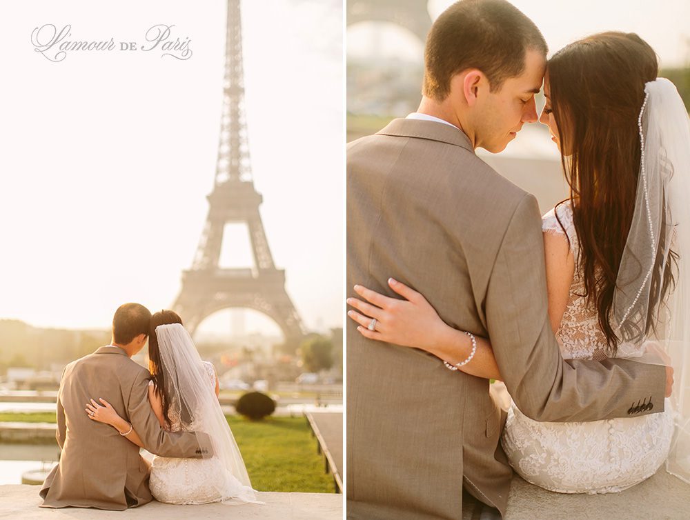 Beautiful Paris elopement wedding at the Eiffel Tower and the Louvre by Stacy Reeves for Lamour de Paris photographers
