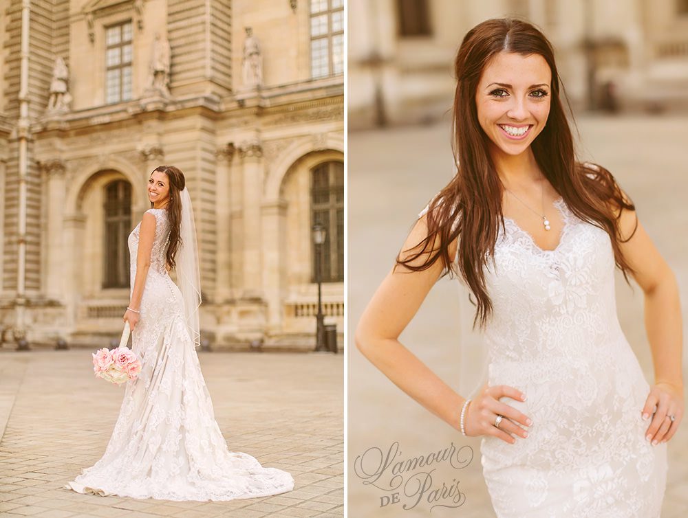 Beautiful Paris elopement wedding at the Eiffel Tower and the Louvre by Stacy Reeves for Lamour de Paris photographers