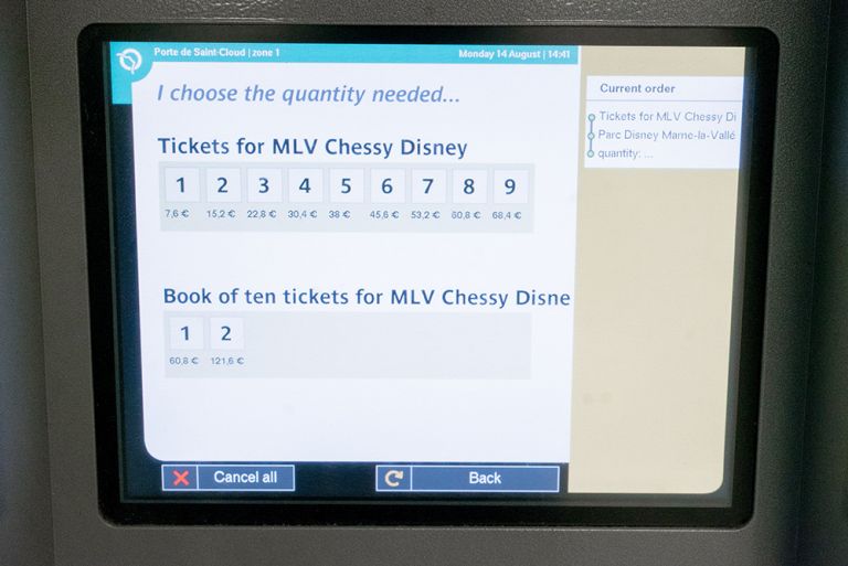 paris metro ticket to disney