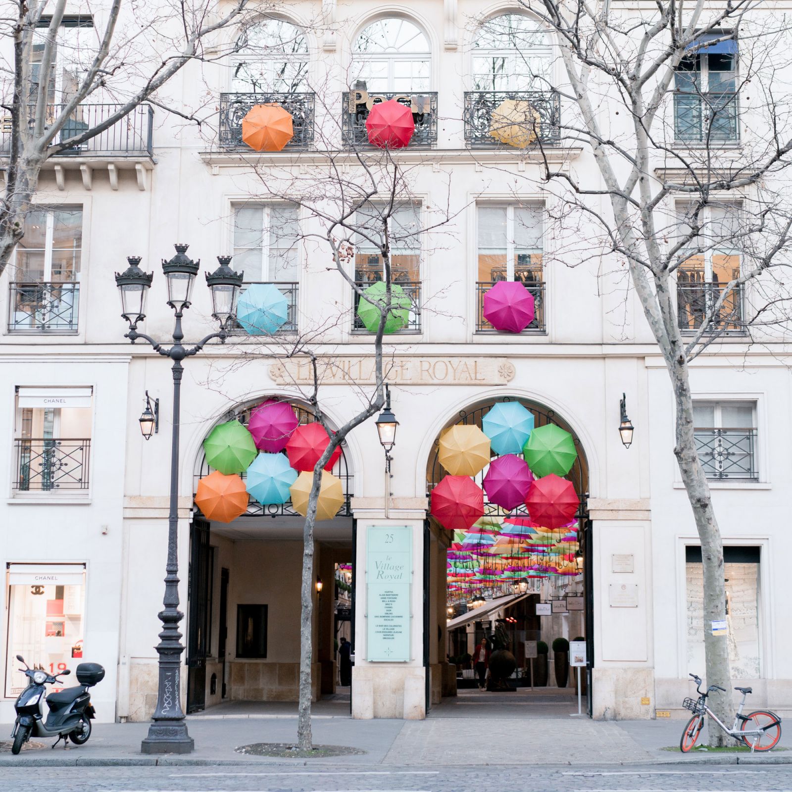 umbrellas at village royal in paris