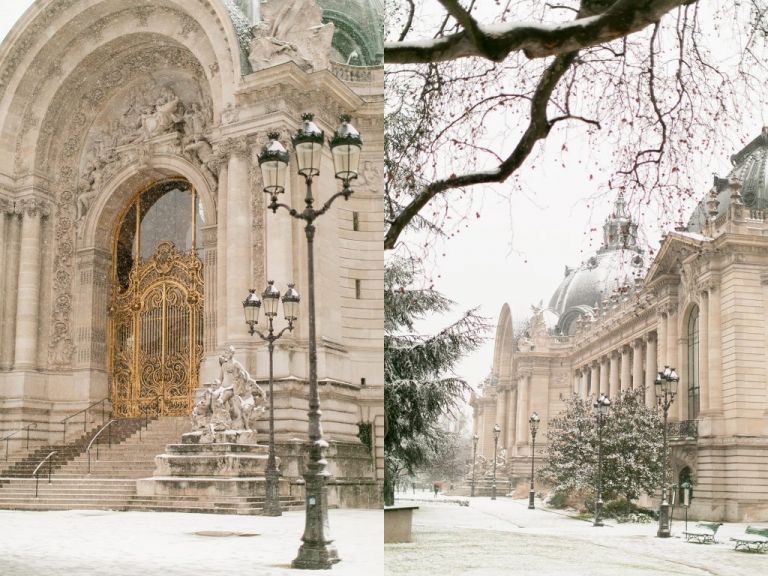 snow in paris petite palais