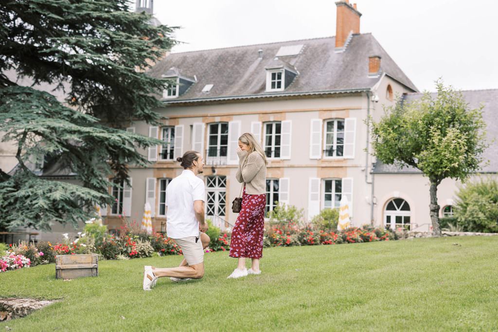a surprise marriage proposal in Champagne at Veuve Clicquot