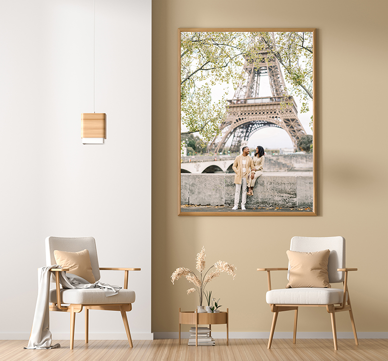 paris couples session with eiffel tower framed wall art