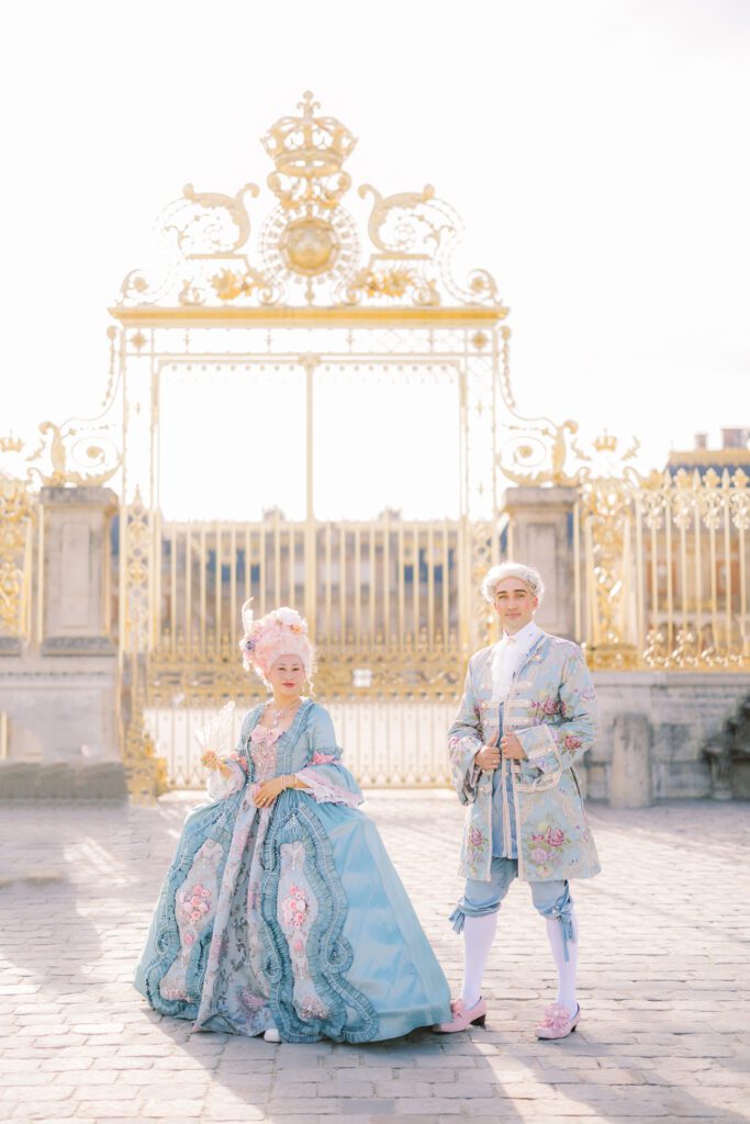 grand masked ball at versailles attendees before the royal serenade at the palace